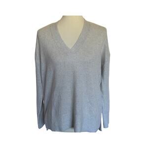 The White Company Cashmere V Neck Sweater - Metallic Grey - Size Small
